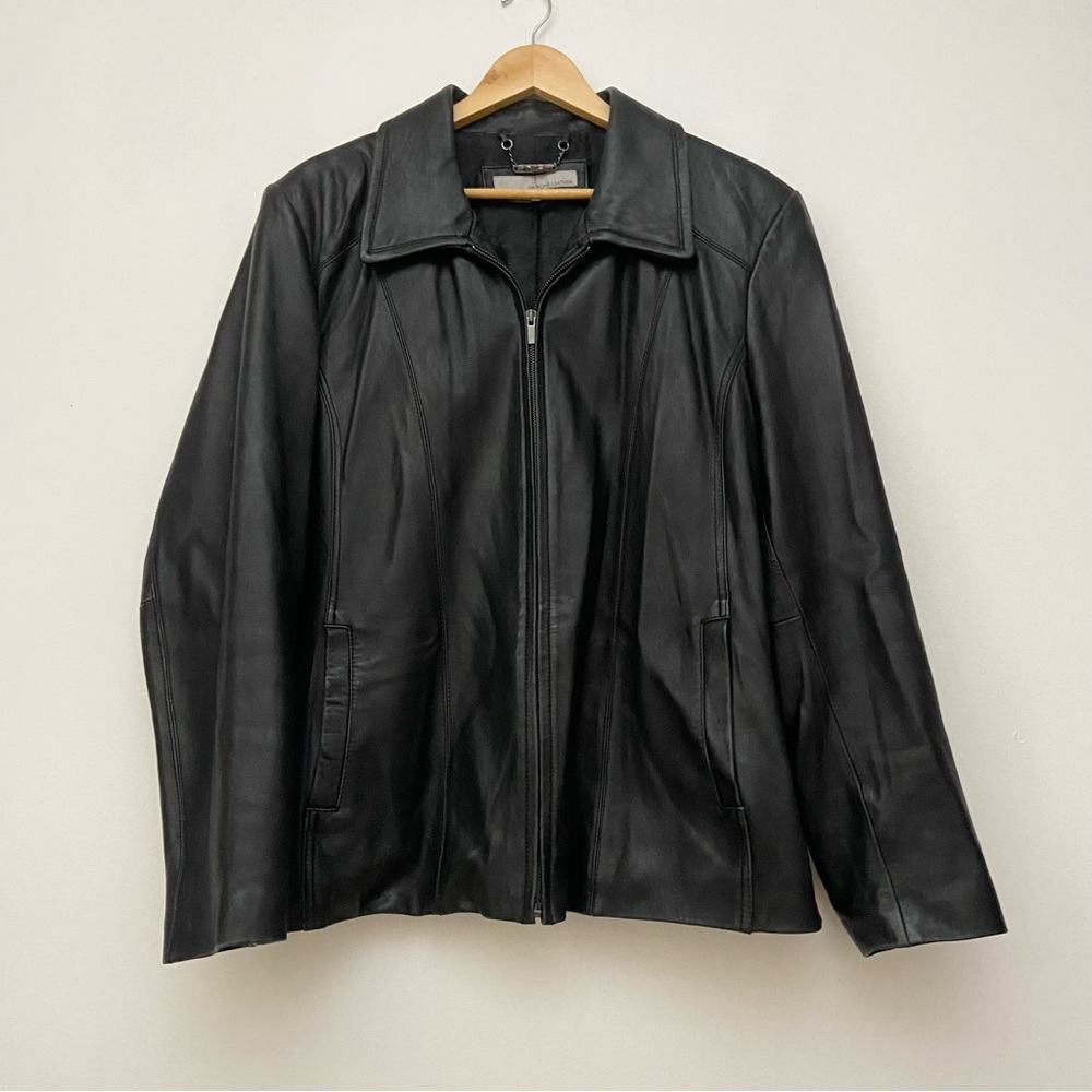 Wilson’s Leather Black Collared Zip Up Jacket
